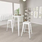 Set da Patio Merrick Lane con Tavolo e Sgabelli Senza Schienale - Struttura in Metallo Verniciato a Polvere per Uso Interno ed Esterno
