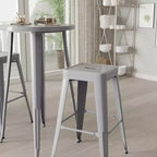 Set da Patio Merrick Lane con Tavolo e Sgabelli Senza Schienale - Struttura in Metallo Verniciato a Polvere per Uso Interno ed Esterno