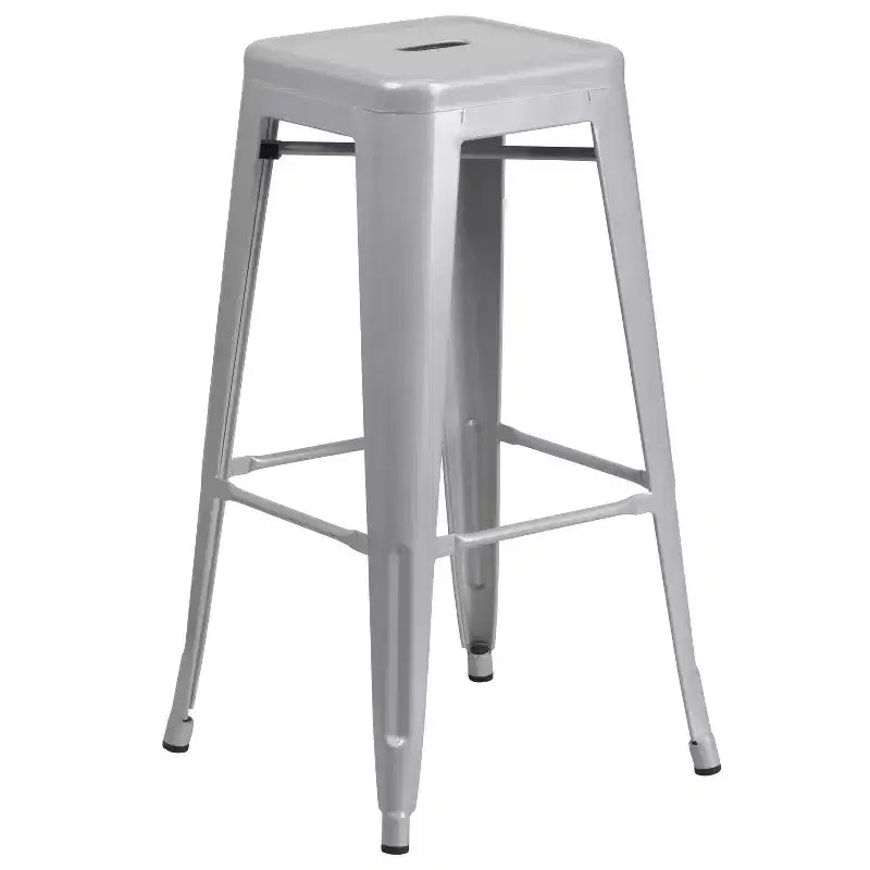 Set da Patio Merrick Lane con Tavolo e Sgabelli Senza Schienale - Struttura in Metallo Verniciato a Polvere per Uso Interno ed Esterno