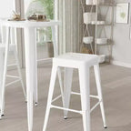Set da Patio Merrick Lane con Tavolo e Sgabelli Senza Schienale - Struttura in Metallo Verniciato a Polvere per Uso Interno ed Esterno