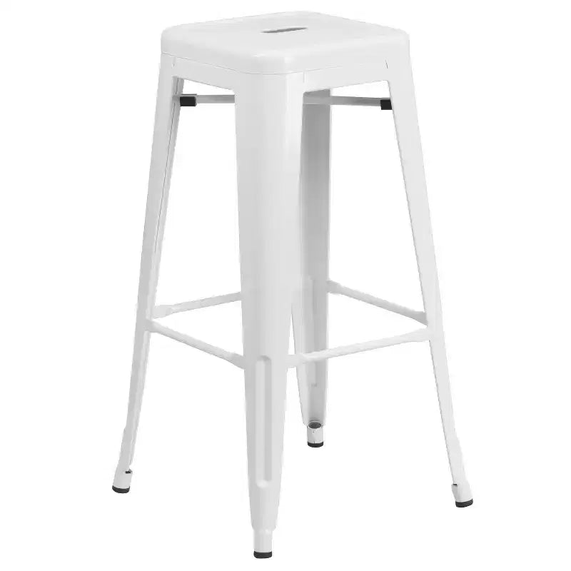 Set da Patio Merrick Lane con Tavolo e Sgabelli Senza Schienale - Struttura in Metallo Verniciato a Polvere per Uso Interno ed Esterno