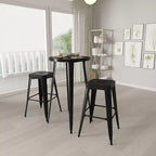 Set da Patio Merrick Lane con Tavolo e Sgabelli Senza Schienale - Struttura in Metallo Verniciato a Polvere per Uso Interno ed Esterno