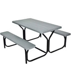 Ensemble Table et Banc de Pique-nique Costway pour Extérieur, Jardin, Patio, Fête, Repas, Tout Temps, Noir/Blanc/Gris/Marron/Vert
