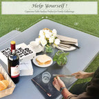 Ensemble Table et Banc de Pique-nique Costway pour Extérieur, Jardin, Patio, Fête, Repas, Tout Temps, Noir/Blanc/Gris/Marron/Vert