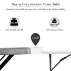 Ensemble Table et Banc de Pique-nique Costway pour Extérieur, Jardin, Patio, Fête, Repas, Tout Temps, Noir/Blanc/Gris/Marron/Vert