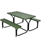 Ensemble Table et Banc de Pique-nique Costway pour Extérieur, Jardin, Patio, Fête, Repas, Tout Temps, Noir/Blanc/Gris/Marron/Vert