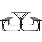 Ensemble Table et Banc de Pique-nique Costway pour Extérieur, Jardin, Patio, Fête, Repas, Tout Temps, Noir/Blanc/Gris/Marron/Vert