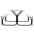 Ensemble Table et Banc de Pique-nique Costway pour Extérieur, Jardin, Patio, Fête, Repas, Tout Temps, Noir/Blanc/Gris/Marron/Vert