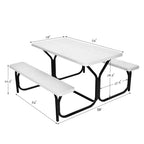 Ensemble Table et Banc de Pique-nique Costway pour Extérieur, Jardin, Patio, Fête, Repas, Tout Temps, Noir/Blanc/Gris/Marron/Vert