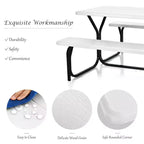Ensemble Table et Banc de Pique-nique Costway pour Extérieur, Jardin, Patio, Fête, Repas, Tout Temps, Noir/Blanc/Gris/Marron/Vert