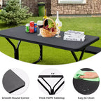 Ensemble Table et Banc de Pique-nique Costway pour Extérieur, Jardin, Patio, Fête, Repas, Tout Temps, Noir/Blanc/Gris/Marron/Vert