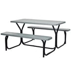Ensemble Table et Banc de Pique-nique Costway pour Extérieur, Jardin, Patio, Fête, Repas, Tout Temps, Noir/Blanc/Gris/Marron/Vert