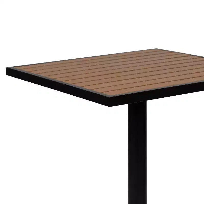 Set da 5 pezzi tavolo e sedie da patio Merrick Lane in simil-teak e metallo per interni/esterni con funzionalità per tutte le stagioni