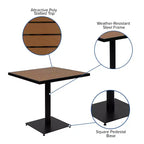 Set da 5 pezzi tavolo e sedie da patio Merrick Lane in simil-teak e metallo per interni/esterni con funzionalità per tutte le stagioni