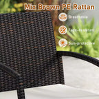 Set da pranzo da esterno in rattan a 7 pezzi Costway con foro per ombrellone