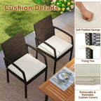 Set da pranzo da esterno in rattan a 7 pezzi Costway con foro per ombrellone