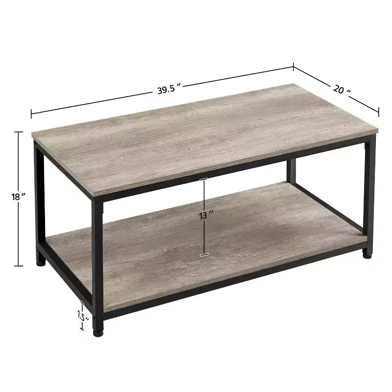 Table basse industrielle en bois Yaheetech avec étagère de rangement pour salon