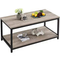 Yaheetech Wood Industrial Coffee Table with Storage Shelf for Living Room