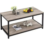 Yaheetech Wood Industrial Coffee Table with Storage Shelf for Living Room