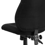 Sedia da ufficio ergonomica Emma and Oliver Mid-Back in tessuto nero con regolazione dello schienale a 1,5 posizioni