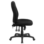Sedia da ufficio ergonomica Emma and Oliver Mid-Back in tessuto nero con regolazione dello schienale a 1,5 posizioni