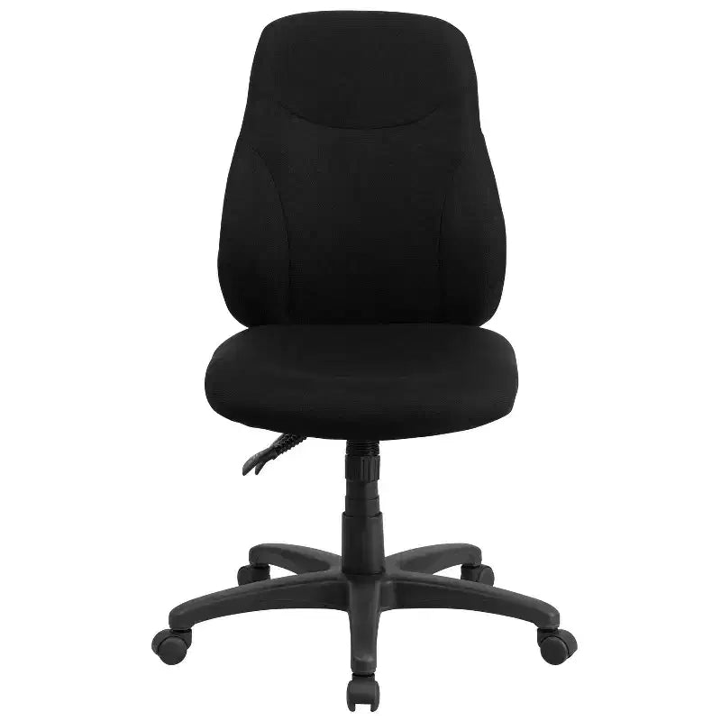 Sedia da ufficio ergonomica Emma and Oliver Mid-Back in tessuto nero con regolazione dello schienale a 1,5 posizioni
