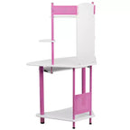 Bureau d'angle Emma et Oliver avec étagère supérieure