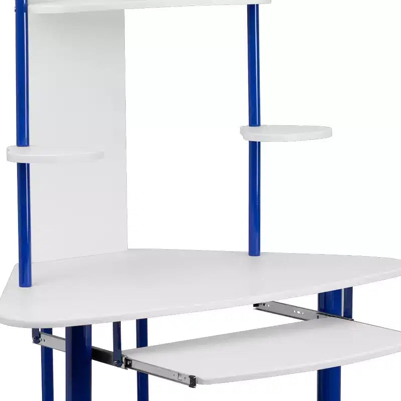 Bureau d'angle Emma et Oliver avec étagère supérieure