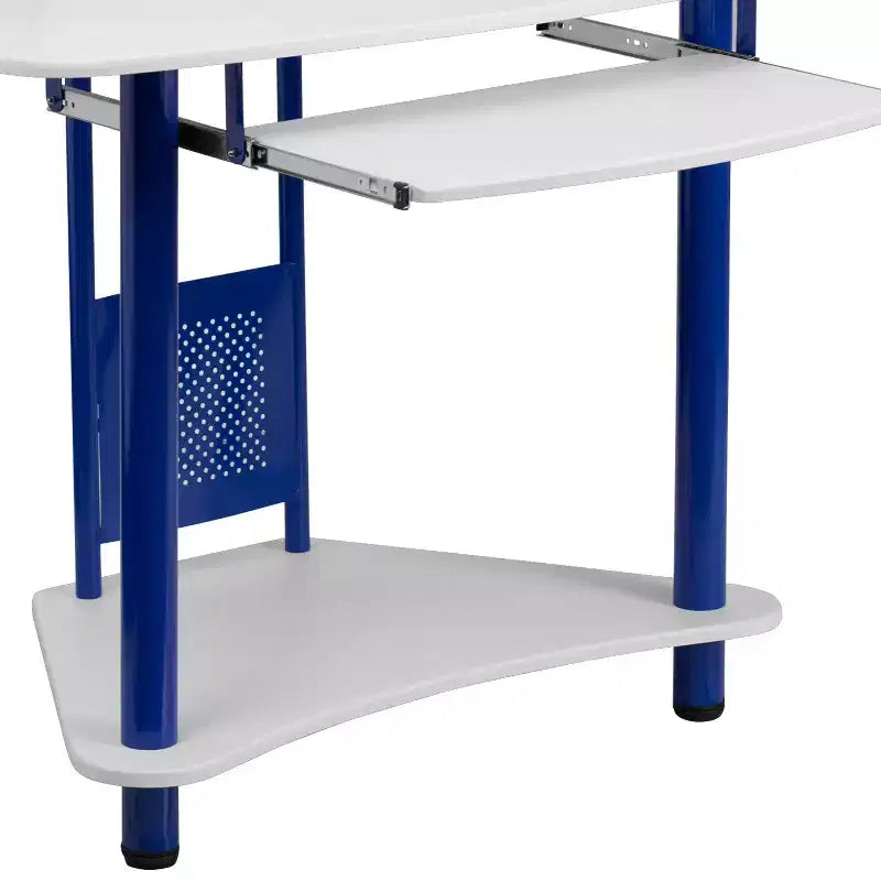 Bureau d'angle Emma et Oliver avec étagère supérieure