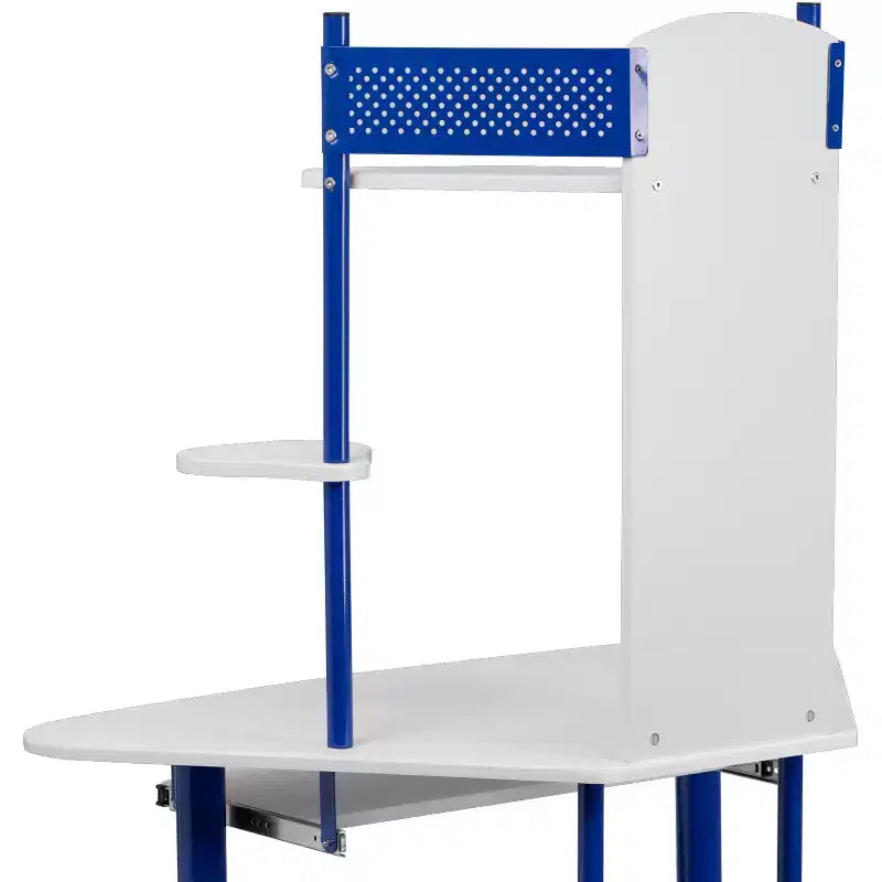 Bureau d'angle Emma et Oliver avec étagère supérieure