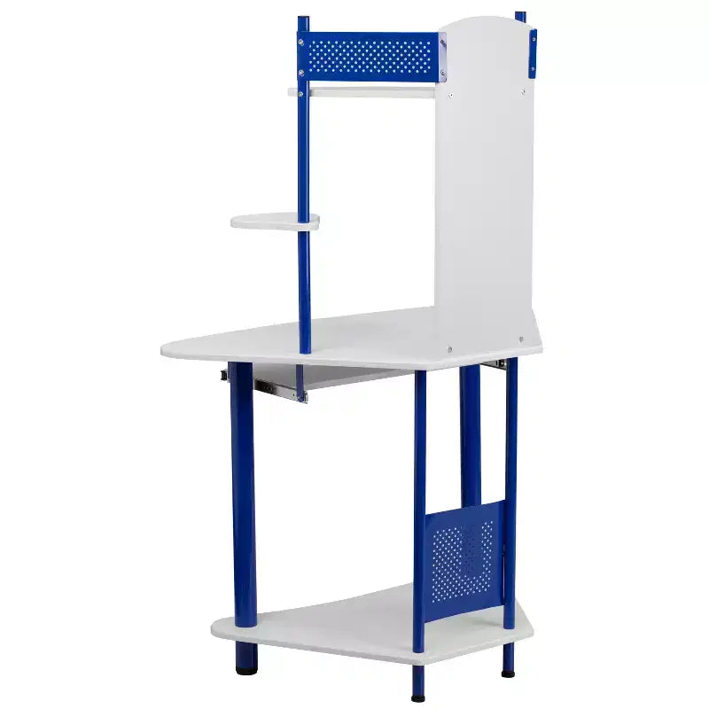 Bureau d'angle Emma et Oliver avec étagère supérieure