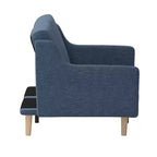 Flash Furniture Delphine Divano Futon Convertibile Premium con Schienale Diviso, Braccioli Curvi e Gambe in Legno Massello