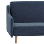Flash Furniture Delphine Divano Futon Convertibile Premium con Schienale Diviso, Braccioli Curvi e Gambe in Legno Massello