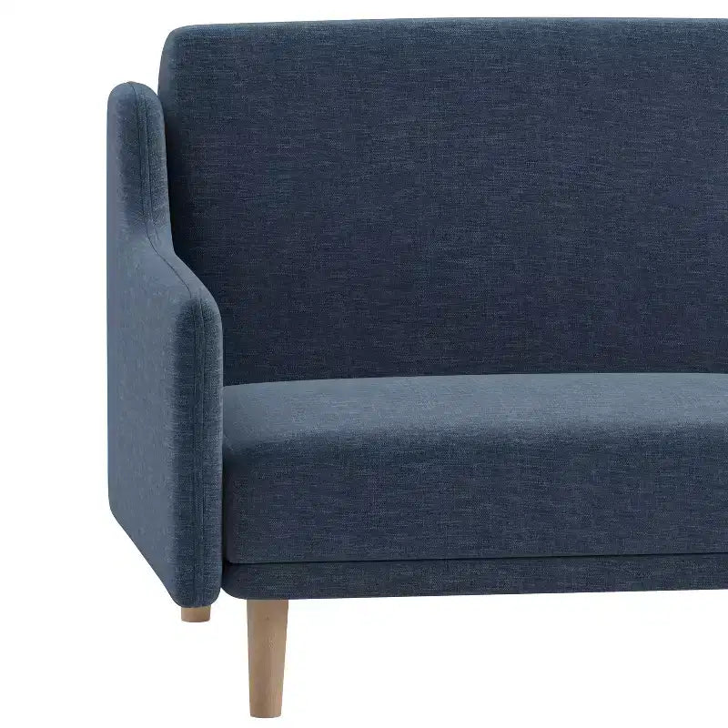 Flash Furniture Delphine Divano Futon Convertibile Premium con Schienale Diviso, Braccioli Curvi e Gambe in Legno Massello
