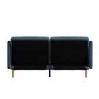 Flash Furniture Delphine Divano Futon Convertibile Premium con Schienale Diviso, Braccioli Curvi e Gambe in Legno Massello