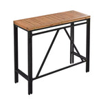 Set Bar da Esterno in Rattan 5 Pezzi con Piano Pieghevole in Legno di Acacia, 4 Sgabelli e 1 Tavolo, Marrone - ModernLuxe