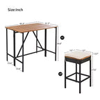 Set Bar da Esterno in Rattan 5 Pezzi con Piano Pieghevole in Legno di Acacia, 4 Sgabelli e 1 Tavolo, Marrone - ModernLuxe
