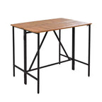 Set Bar da Esterno in Rattan 5 Pezzi con Piano Pieghevole in Legno di Acacia, 4 Sgabelli e 1 Tavolo, Marrone - ModernLuxe
