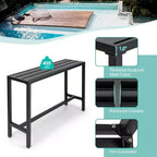 Costway Set da tavolo da pranzo per patio 3 pezzi con tavolo da bar in metallo e sedie con cuscino