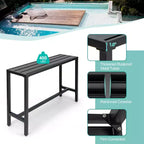Costway Ensemble de 3 Meubles de Bar d'Extérieur en Métal avec Table et Chaises, Salon de Jardin avec Coussins