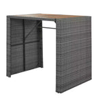 Set Bar da Esterno 5 Pezzi in Legno di Acacia e Rattan con Sgabelli da Bar e Cuscini Rimovibili, Grigio - ModernLuxe