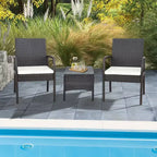 Costway Sedie da Pranzo in Rattan PE per Patio, Set da 2 Pezzi, con Morbidi Cuscini Sfoderabili, Poltrone per Giardino