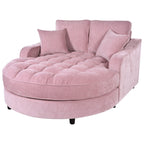 Divano Letto Chaise Longue in ciniglia, Divano Imbottito con Schienale Trapuntato e 2 Cuscini Rimovibili per Soggiorno
