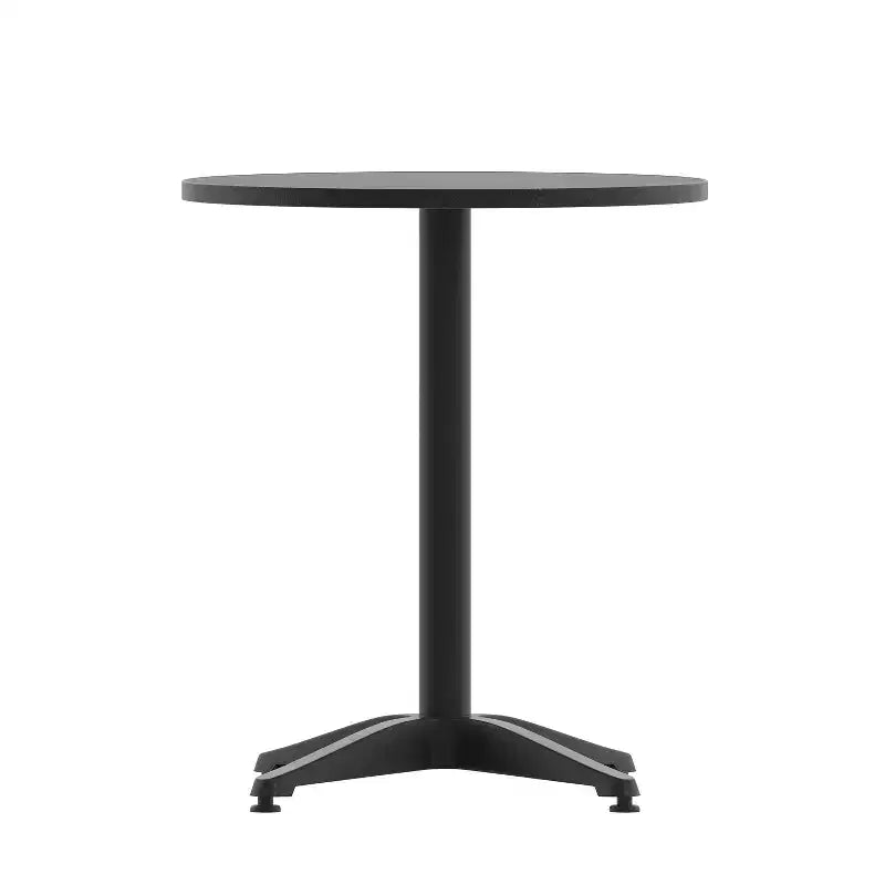 Set tavolo rotondo Emma e Oliver da 23,5" in alluminio per interni ed esterni con 2 sedie a doghe