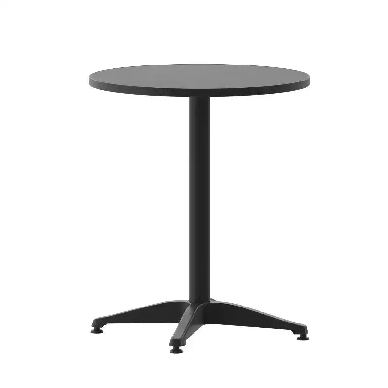 Set tavolo rotondo Emma e Oliver da 23,5" in alluminio per interni ed esterni con 2 sedie a doghe