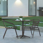Set tavolo Emma e Oliver quadrato 27,5'' in alluminio per interni ed esterni con 2 sedie con schienale a doghe
