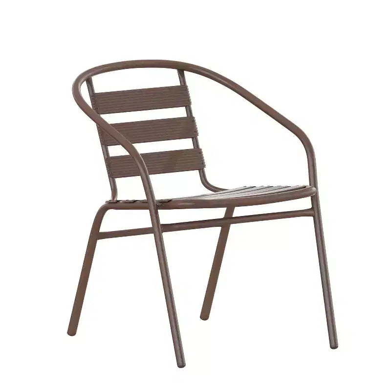 Set tavolo Emma e Oliver quadrato 27,5'' in alluminio per interni ed esterni con 2 sedie con schienale a doghe