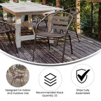 Set tavolo Emma e Oliver quadrato 27,5'' in alluminio per interni ed esterni con 2 sedie con schienale a doghe