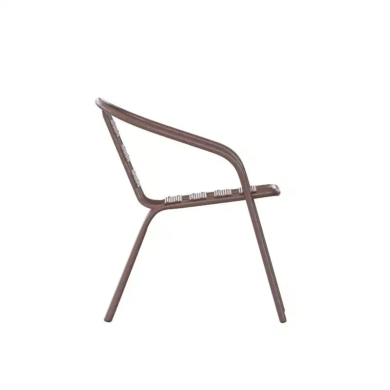Set tavolo Emma e Oliver quadrato 27,5'' in alluminio per interni ed esterni con 2 sedie con schienale a doghe