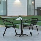 Set tavolo Emma e Oliver quadrato 27,5'' in alluminio per interni ed esterni con 2 sedie con schienale a doghe
